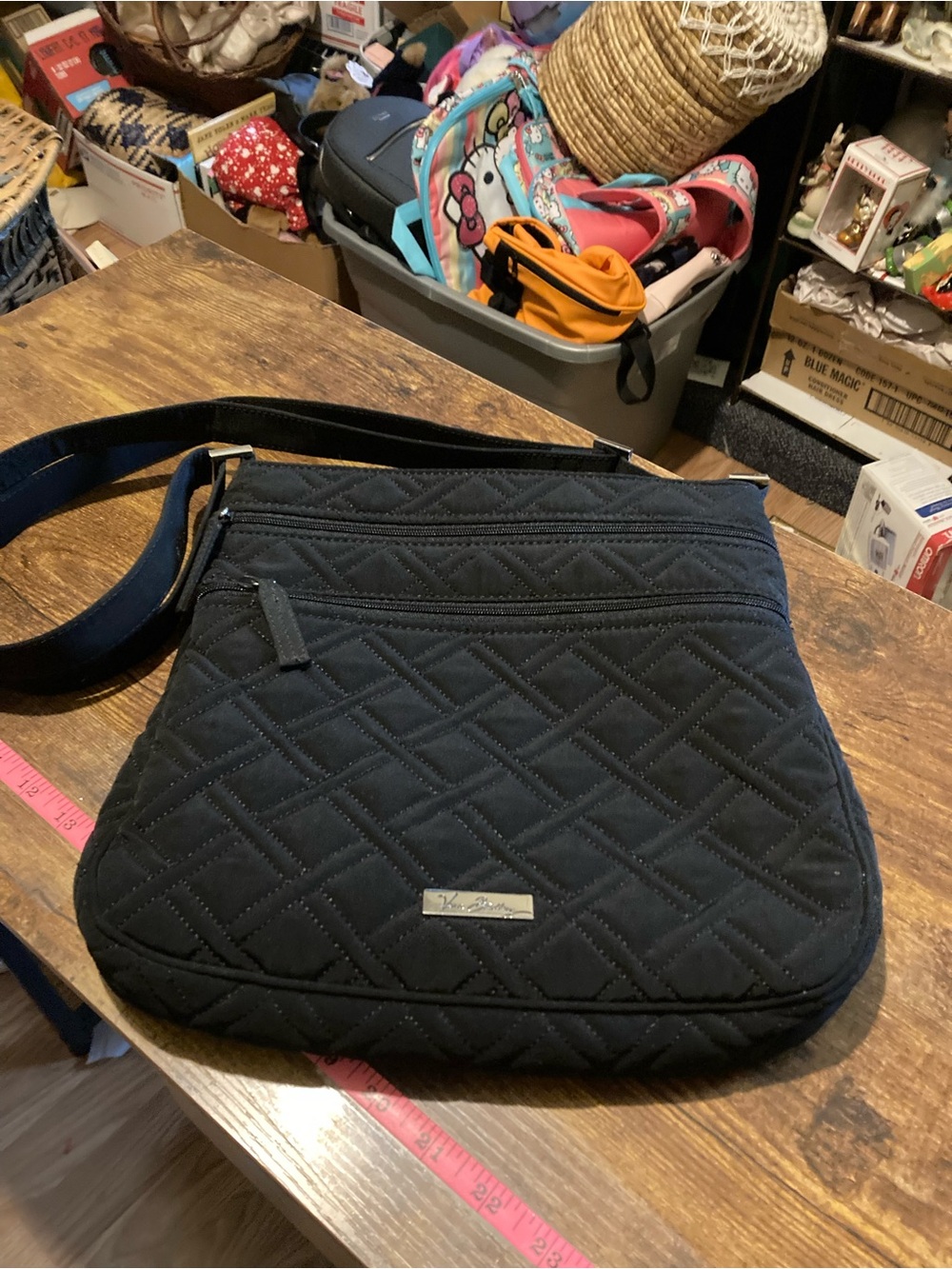 Vera Bradley black quilted crossbody bag